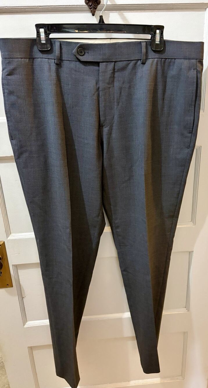 Brooks Brothers Solid Gray Slim Fit Pants 36 X 30 Perfect
